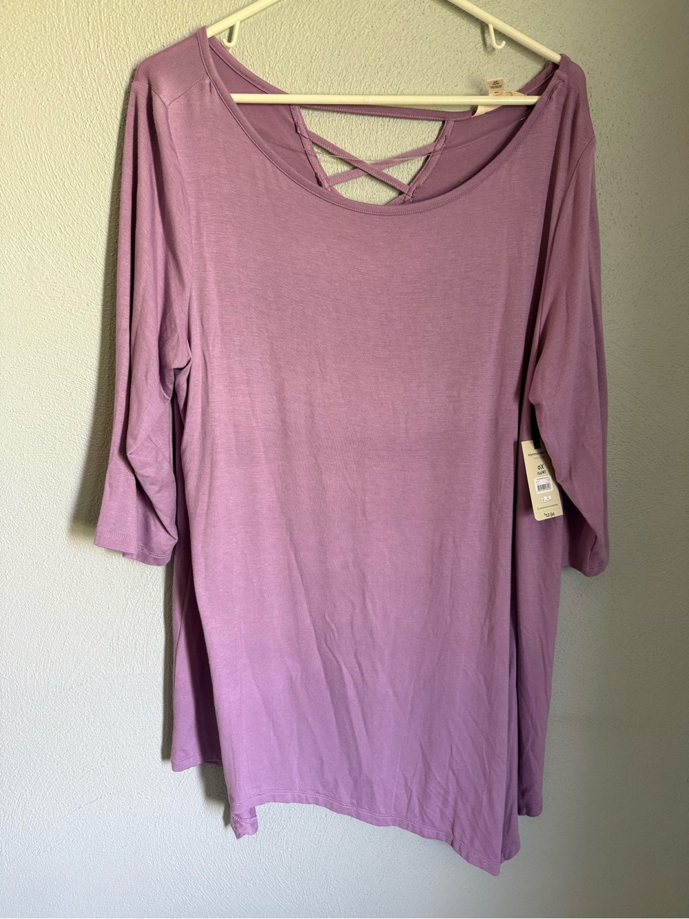 Terra & Sky Lilac Crisscross Back Tunic Top